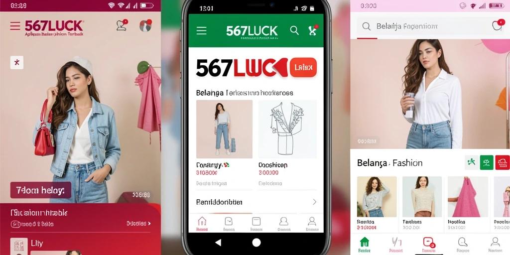 Antarmuka aplikasi 567LUCK dengan berbagai pilihan fashion.