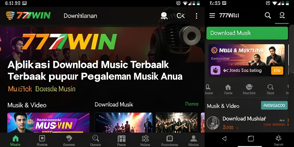 Antarmuka pengguna intuitif 777WIN untuk Download Musik.