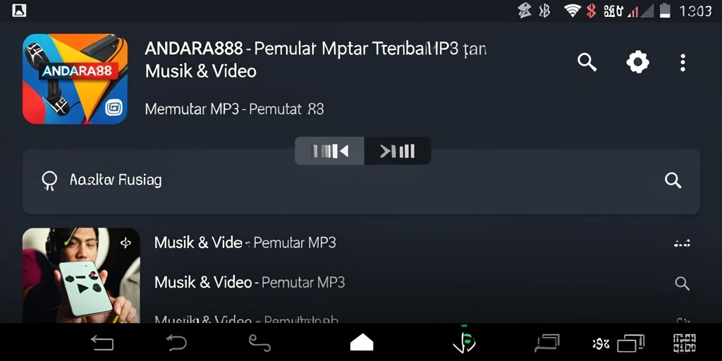 Tampilan antarmuka ANDARA88 yang user-friendly untuk Pemutar MP3.