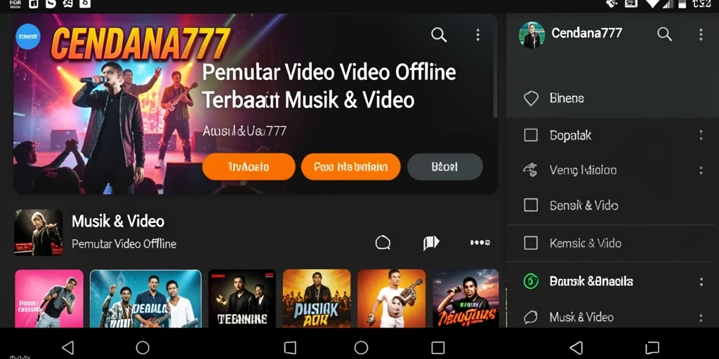 Antarmuka CENDANA777 yang bersih dan mudah dinavigasi untuk Pemutar Video Offline.