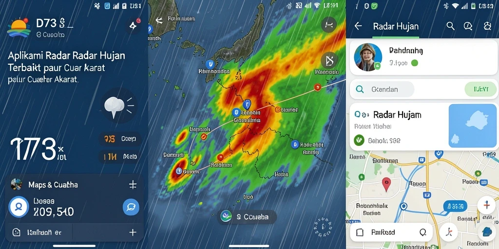 Tampilan antarmuka D73 yang menampilkan radar hujan dengan detail.