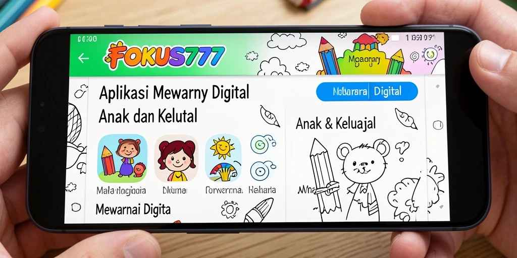 Antarmuka aplikasi FOKUS777 yang interaktif dan penuh warna.