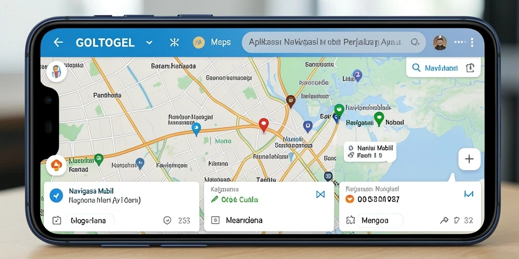 Antarmuka GOLTOGEL yang ramah pengguna untuk navigasi mobil.