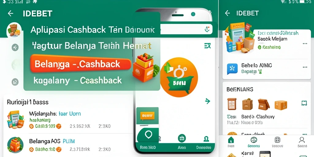 Tampilan antarmuka aplikasi Cashback IDEBET yang modern dan intuitif.