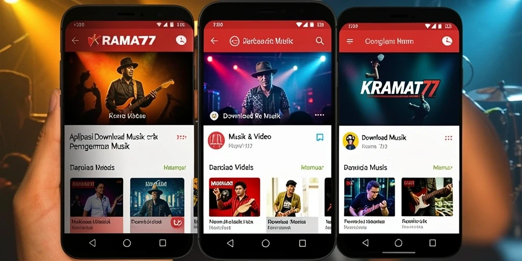 Tampilan antarmuka KRAMAT77 untuk Download Musik yang mudah digunakan.