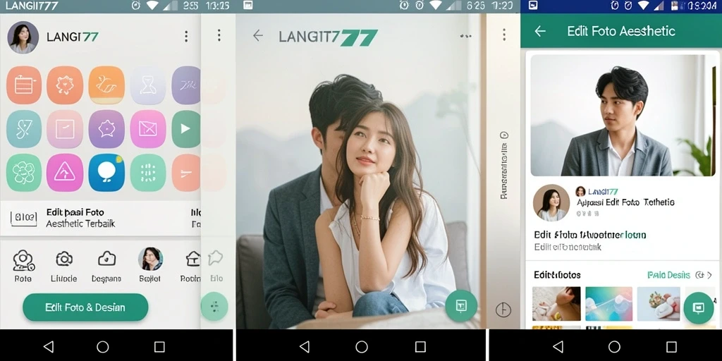 Antarmuka LANGIT77 yang sederhana dan menarik untuk Edit Foto Aesthetic.