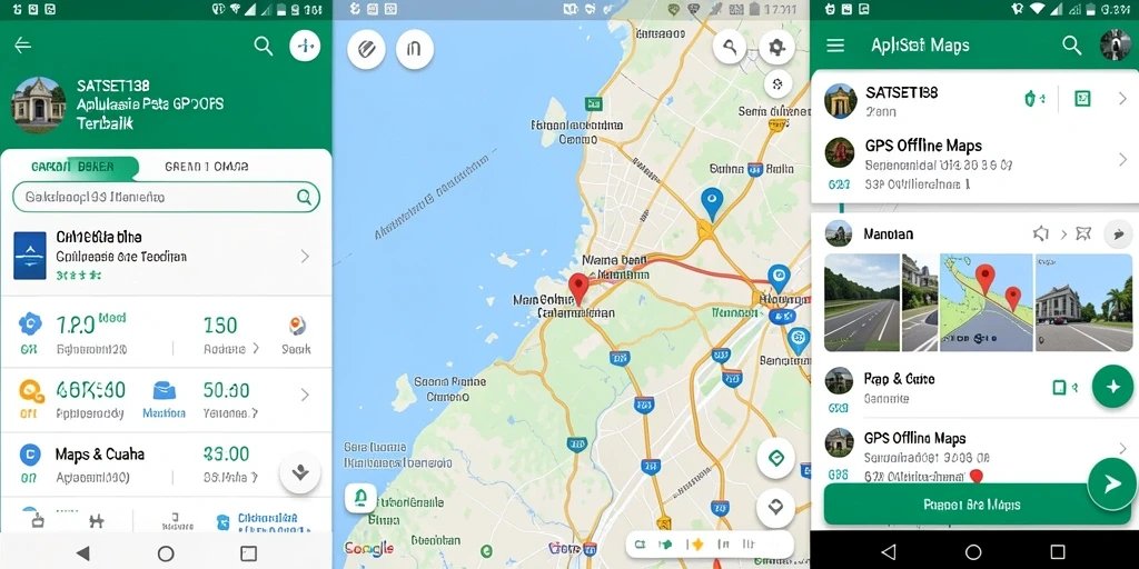 Tampilan antarmuka aplikasi SATSET138 dengan fitur GPS Offline Maps.
