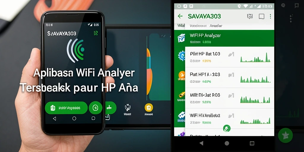 Antarmuka pengguna aplikasi SAVAYA303 yang menampilkan analisis jaringan WiFi.