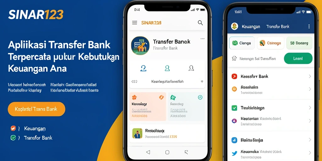 Tampilan antarmuka aplikasi SINAR123 yang user-friendly untuk transfer bank.
