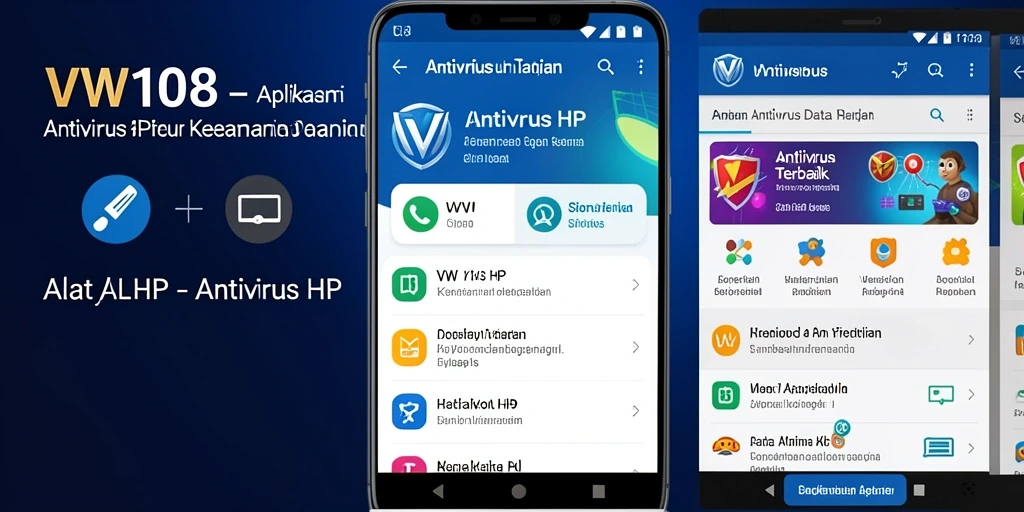 Tampilan antarmuka VW108 dengan fungsi pemindaian antivirus.