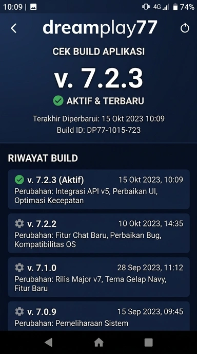 Riwayat Versi aplikasi dreamplay77 untuk Android